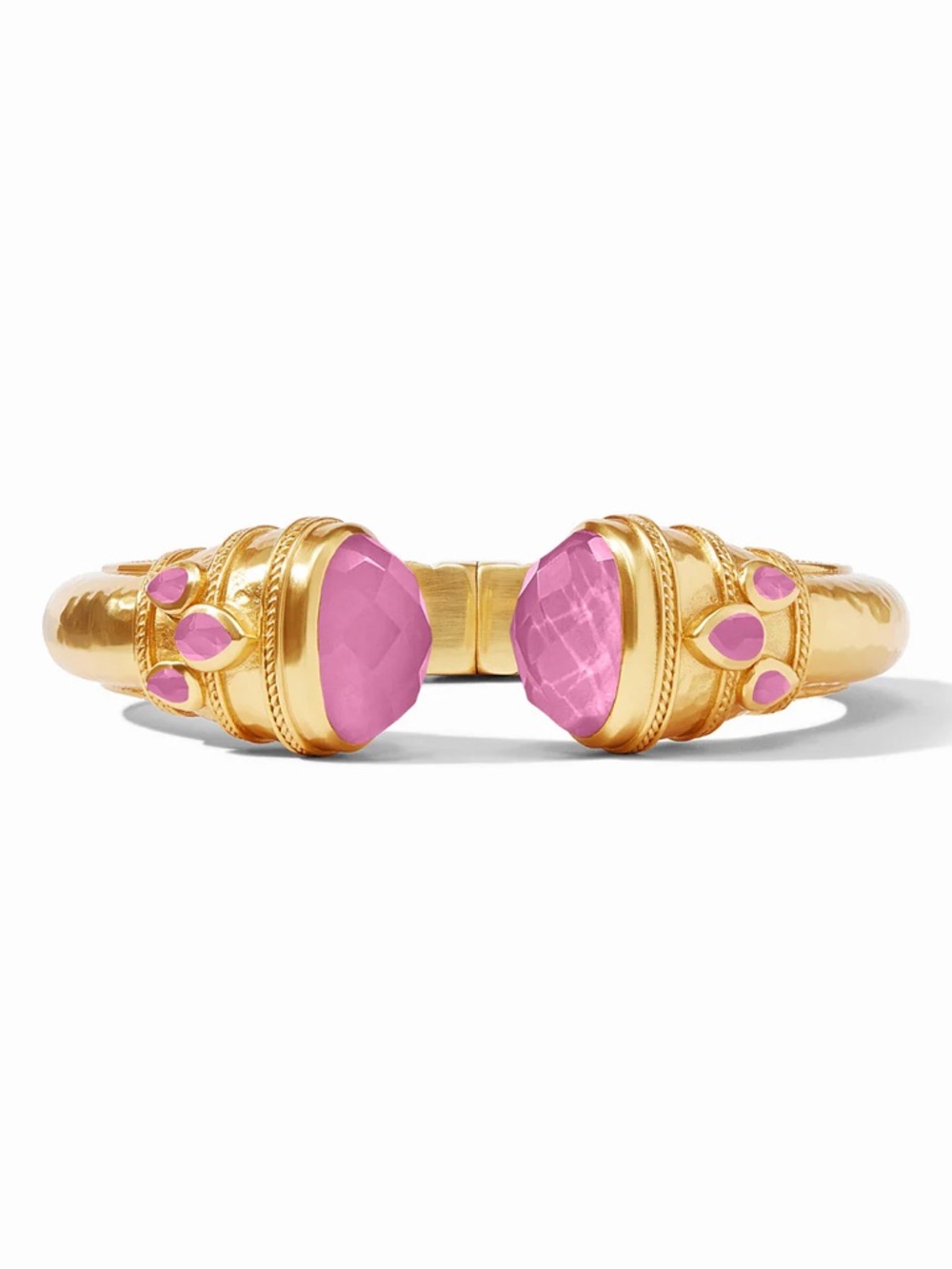 Gold-Tone Pink Stone Cuff Bracelet